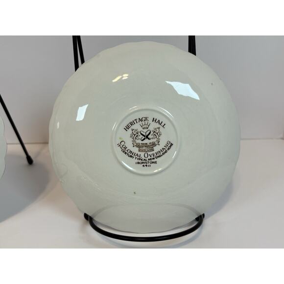 Heritage Hall Colonial Overhang Ironstone Plates Set of 4 Brown Transferware - Picture 5 of 9